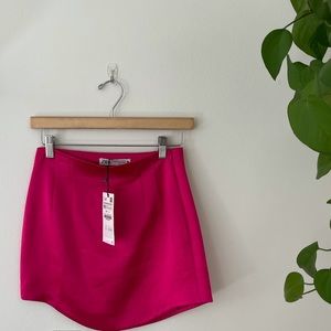 Zara Pink Satin Effect Skirt